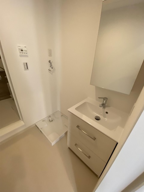 洗面設備　新築時の写真