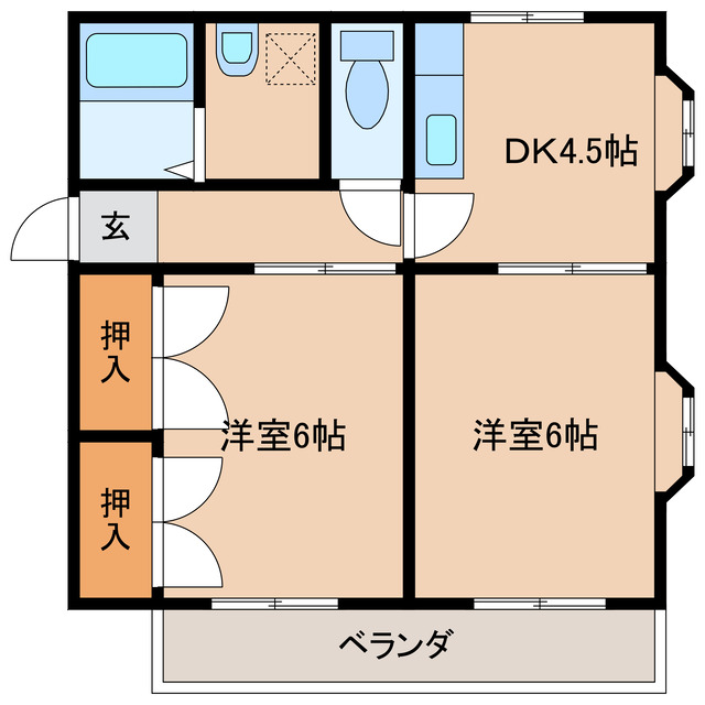 都城市蔵原町のアパートの間取り