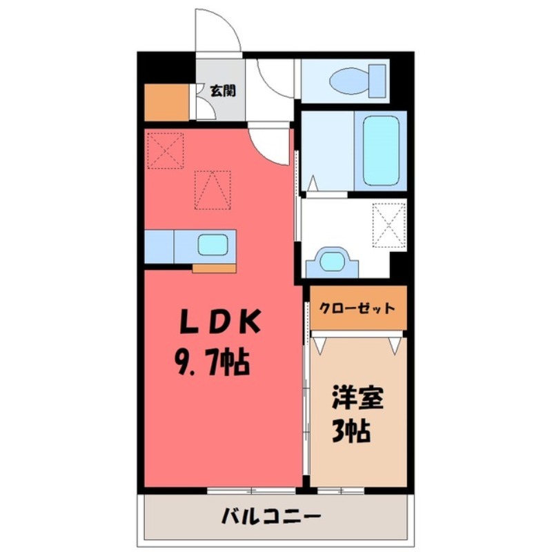 宇都宮市台新田町のアパートの間取り