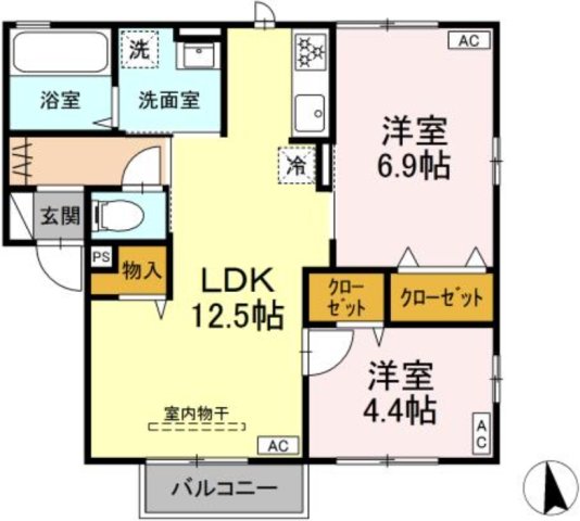 仮）D-room大沼町1丁目PJA棟の間取り