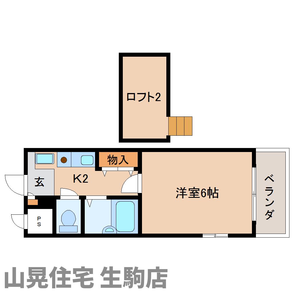 リバーコート東生駒の間取り