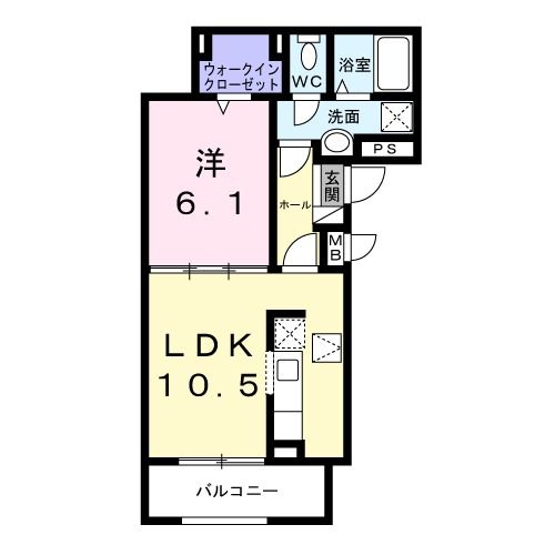 奈良市杏町のアパートの間取り