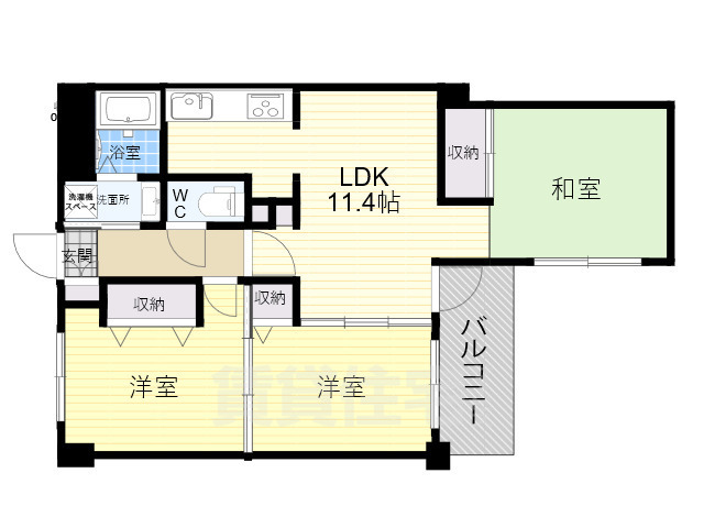 生駒市東新町のマンションの間取り