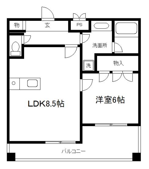 京都市下京区傘鉾町のマンションの間取り