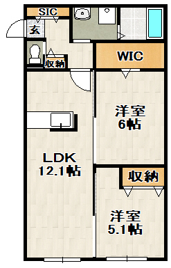 ヴァンベール仁川の間取り