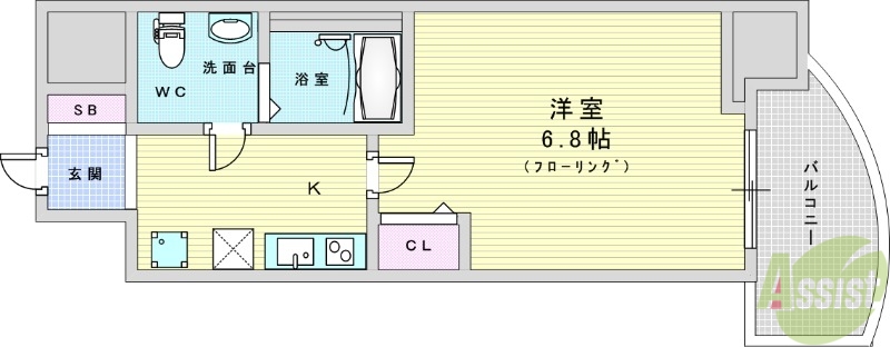 吹田市江坂町のマンションの間取り