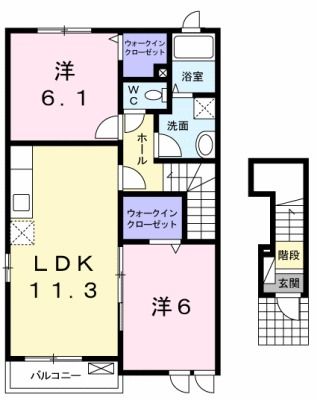 木更津市清川のアパートの間取り