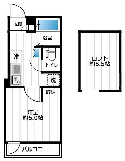 荒川区町屋のアパートの間取り