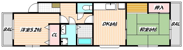 市川市香取のマンションの間取り