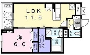 神戸市北区山田町小部のマンションの間取り