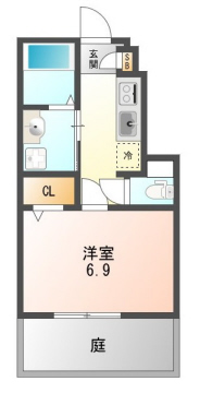 豊中市利倉のアパートの間取り