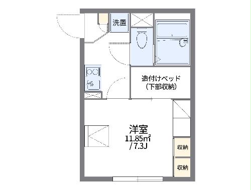 レオパレスミルラ－２の間取り