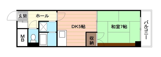 広島市西区大芝のマンションの間取り