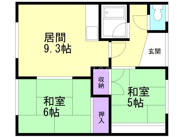 北斗市公園通のアパートの間取り