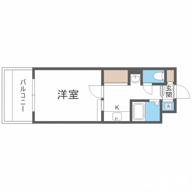 福岡市博多区中洲のマンションの間取り