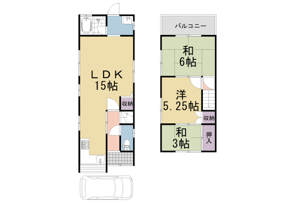 寺戸町乾垣内貸家の間取り