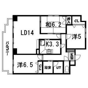 札幌市中央区南十九条西のマンションの間取り