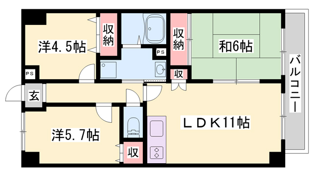 ハピネス北条の間取り