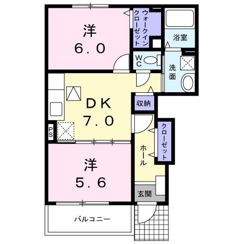 出雲市荻杼町のアパートの間取り