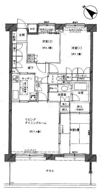 横浜市港南区日野南のマンションの間取り