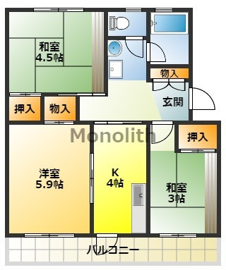 堺市南区桃山台のマンションの間取り