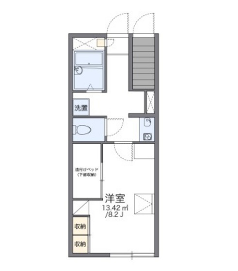 岡山市北区延友のアパートの間取り