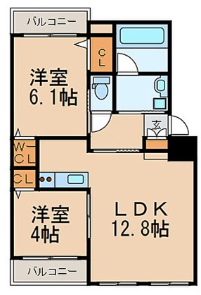 糟屋郡志免町南里のマンションの間取り