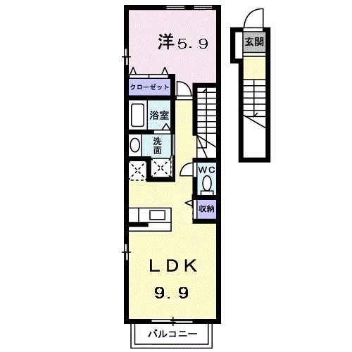 南さつま市加世田村原のアパートの間取り