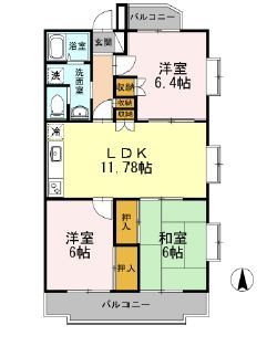 藤沢市円行のマンションの間取り