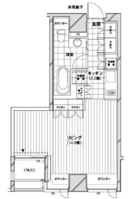 中央区銀座のマンションの間取り