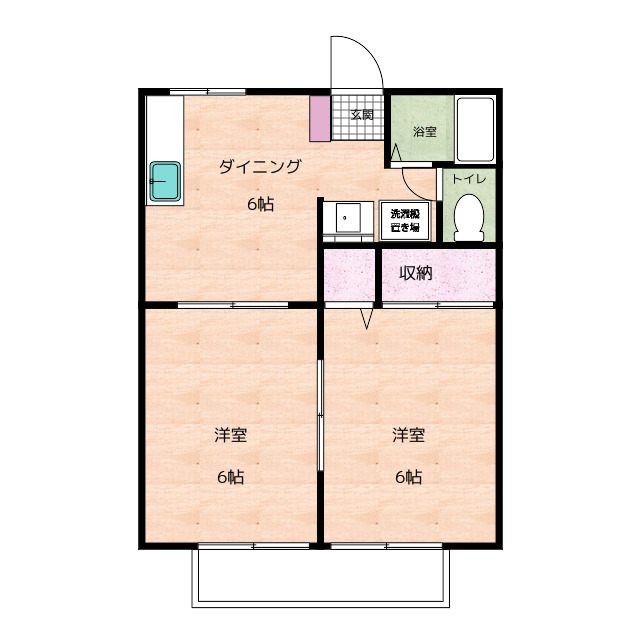 パナハイツ圃中（ハタナカ）Ｃ棟の間取り