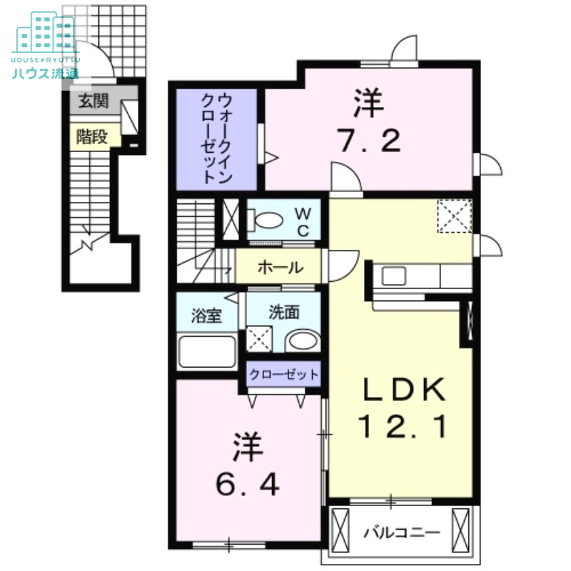 大村市三城町のアパートの間取り