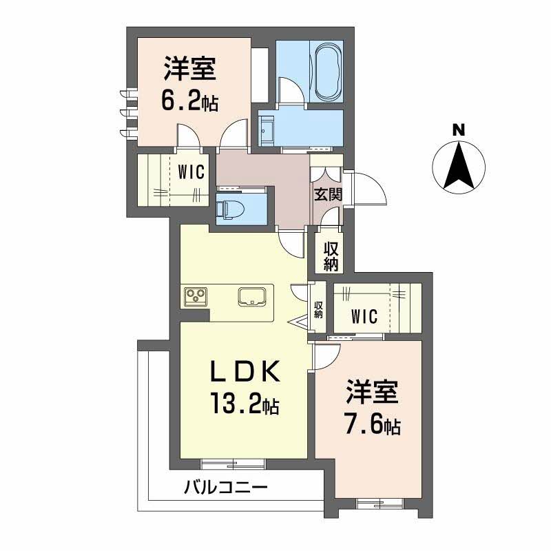 徳島市吉野本町のマンションの間取り