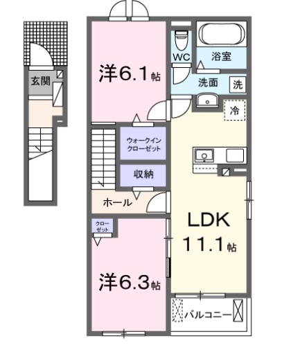 太宰府市宰府のアパートの間取り