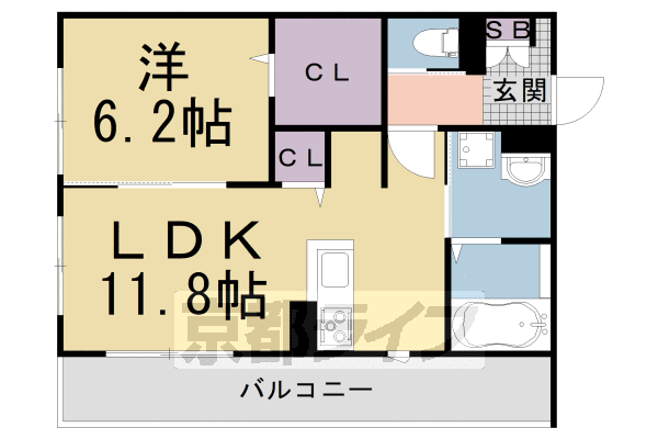 枚方市長尾元町のアパートの間取り