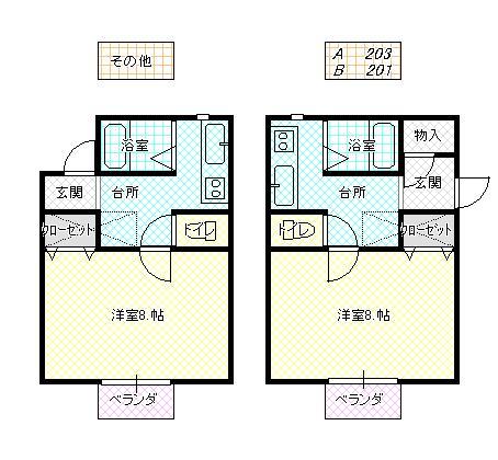 山形市小立のアパートの間取り