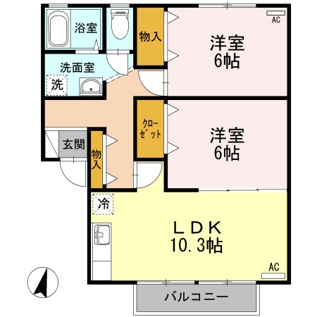 サニークレストBの間取り