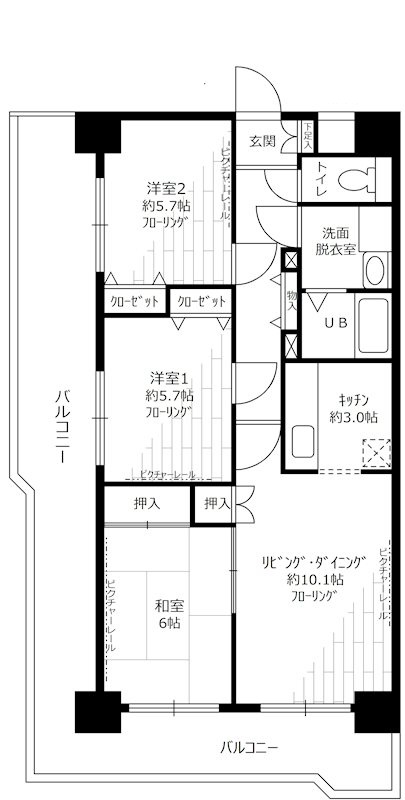 江東区亀戸のマンションの間取り