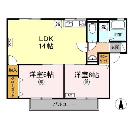 【ソワール　ド　オウジ　Ｂ棟の間取り】