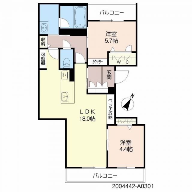 鹿児島市唐湊のマンションの間取り