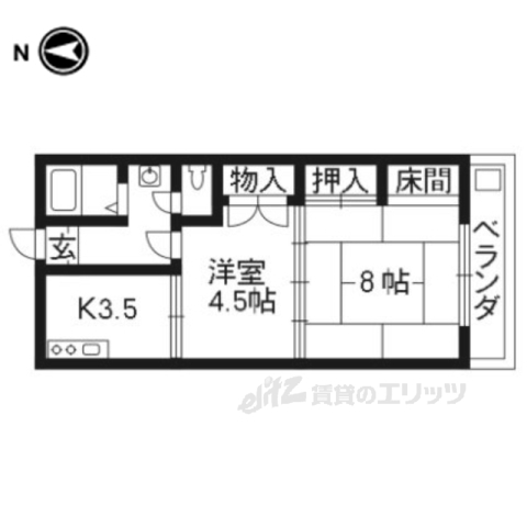 洛西マンションＮＯ．２の間取り