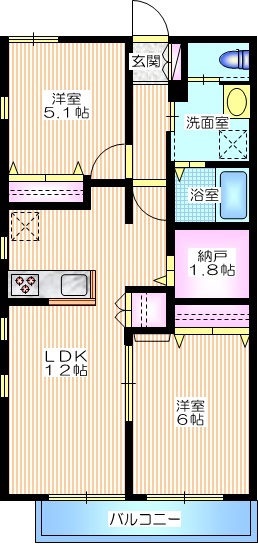 横浜市磯子区森のマンションの間取り