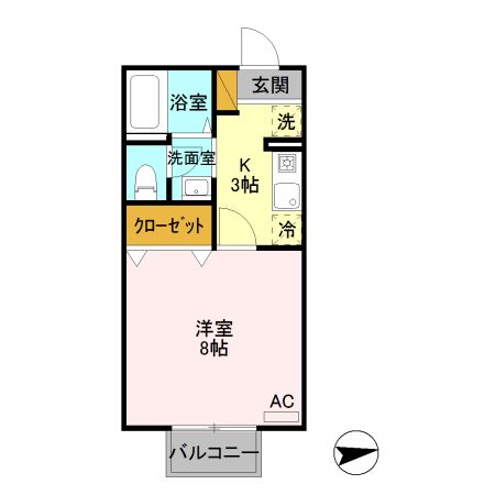 上越市頸城区西福島のアパートの間取り