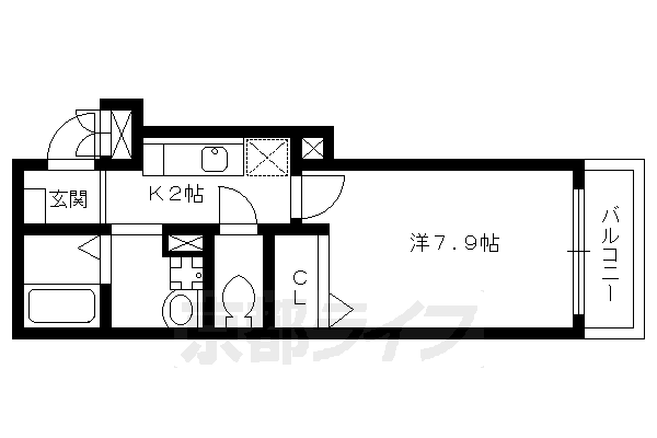 京都市上京区芝薬師町のマンションの間取り