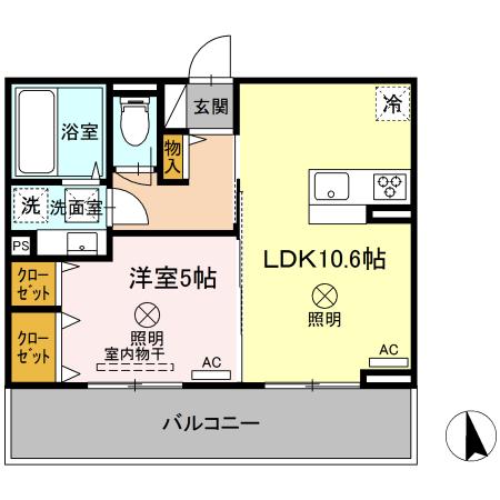 天草市亀場町亀川のアパートの間取り