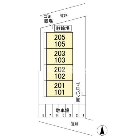 【さいたま市緑区大字三室のアパートの駐車場】