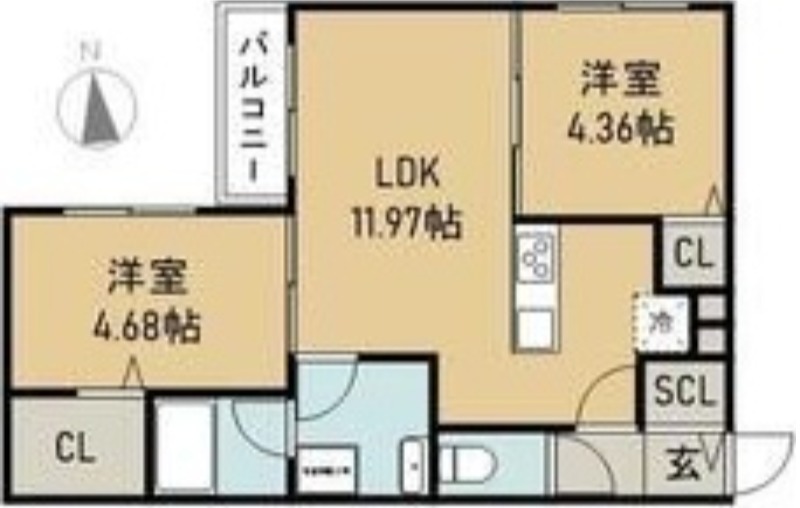 札幌市豊平区平岸一条のマンションの間取り