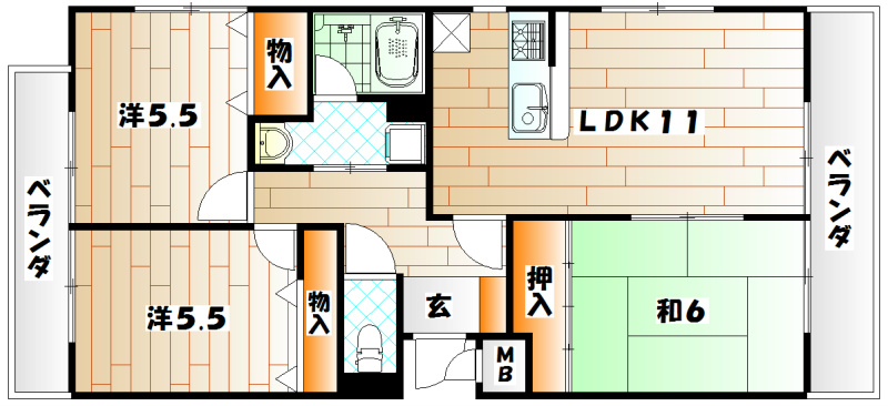 アネーロあそうの間取り