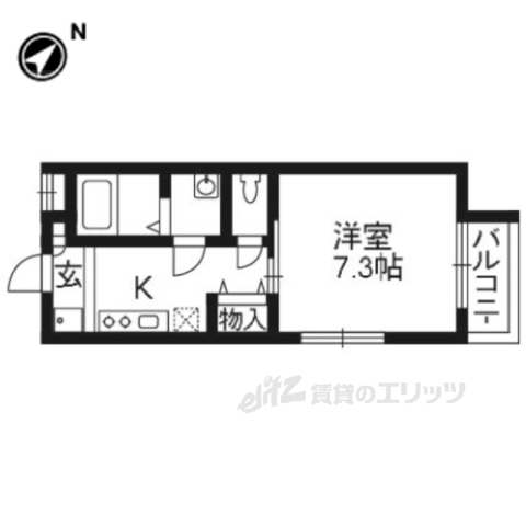 地下鉄烏丸線 北大路駅 徒歩9分 2階建 築18年の間取り写真