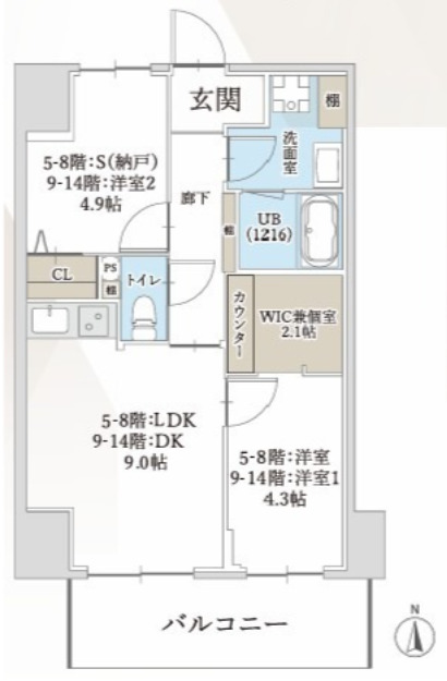 近鉄大阪線 布施駅 徒歩2分 14階建 築1年の間取り写真
